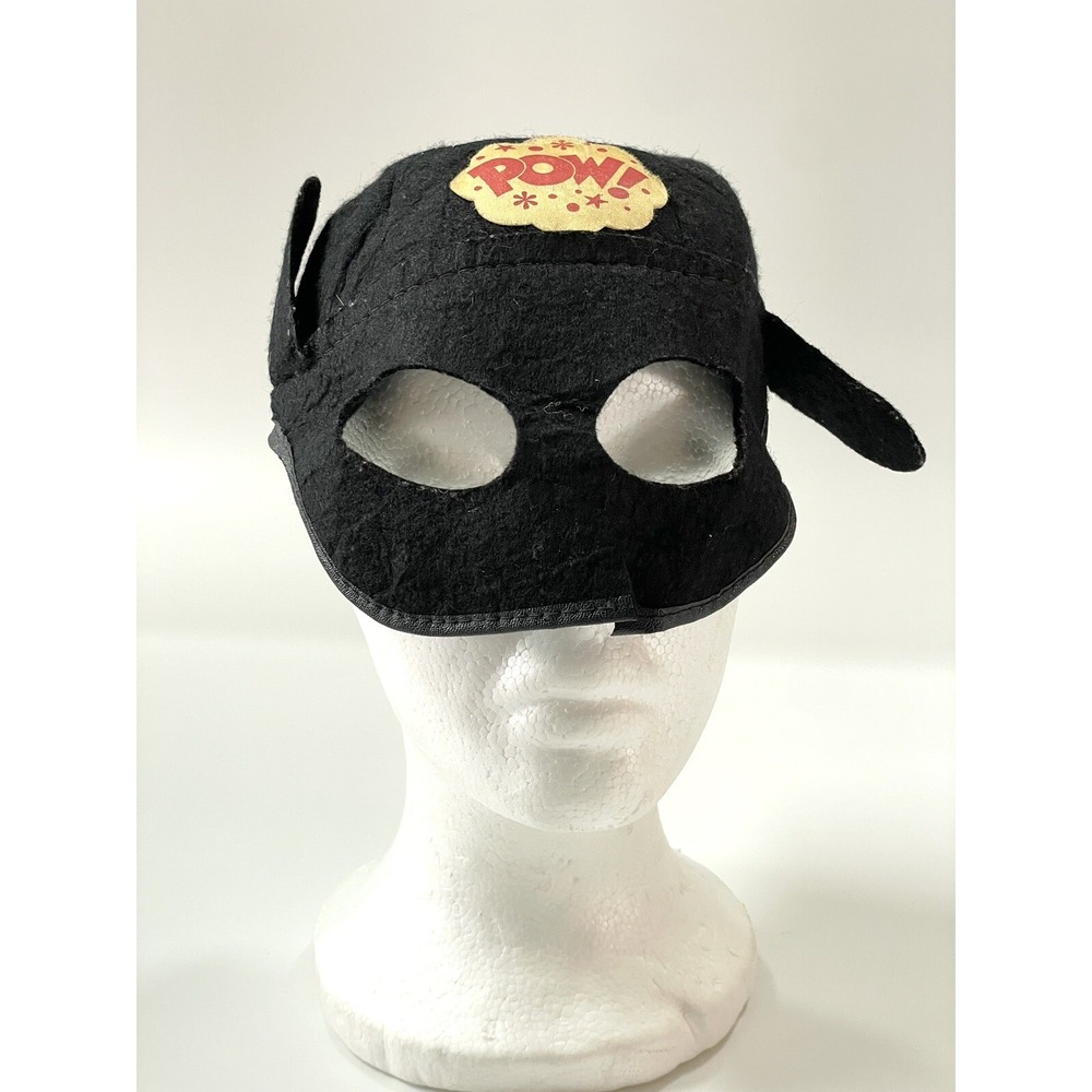 Vintage 1960s Wool Felt Batman "Pow!" Child's Hat / Cowl